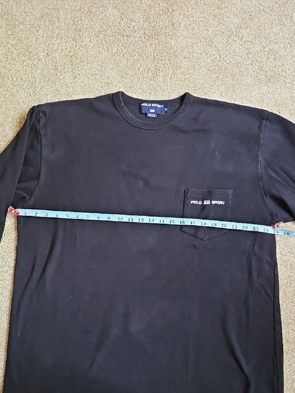 Ralph Lauren Size XL Mens Black Long-Sleeve Crewneck Sweatshirt with Subtle Logo - Picture 10 of 12